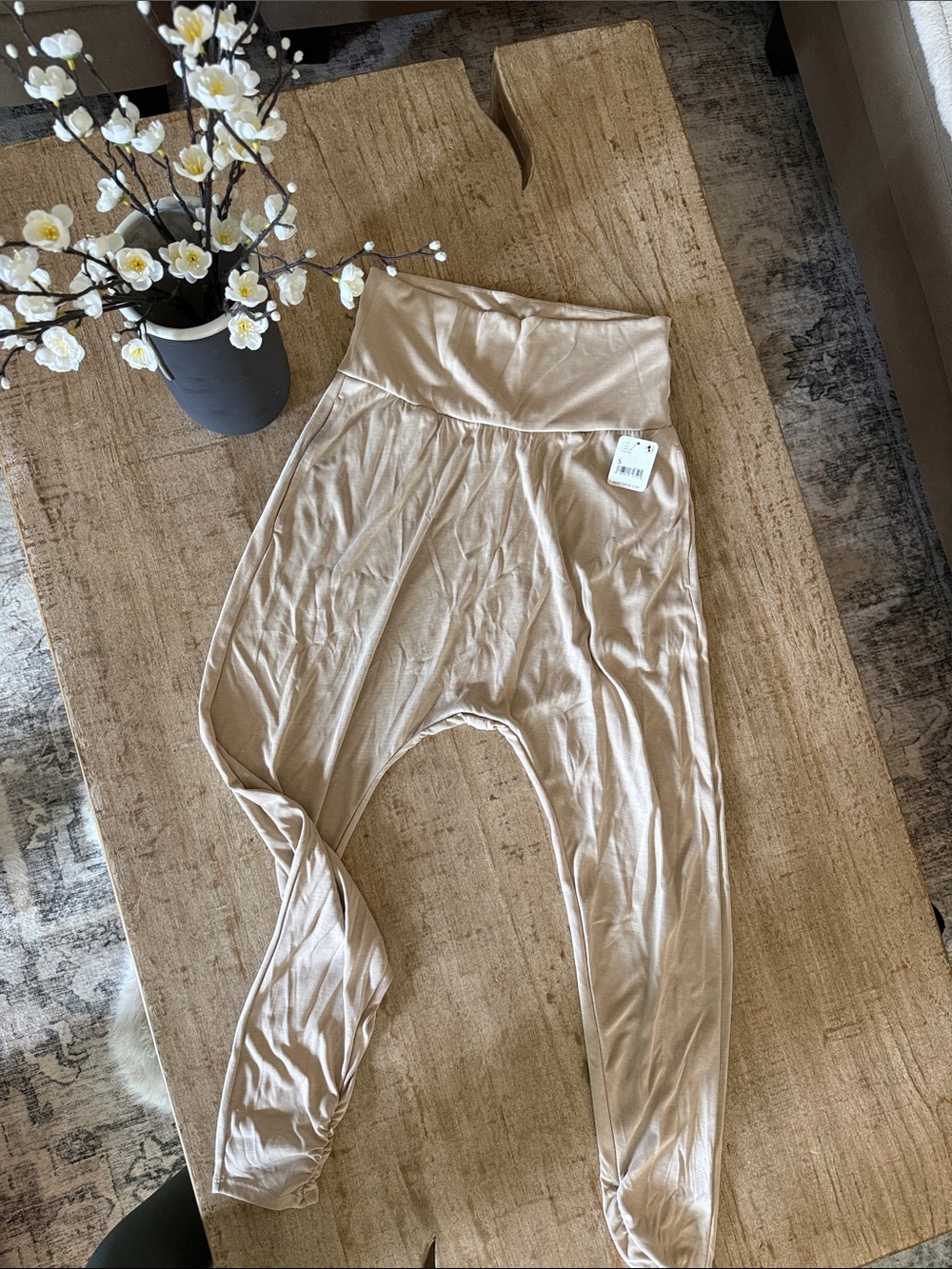 Free People Beige/Taupe Harem Track Pants